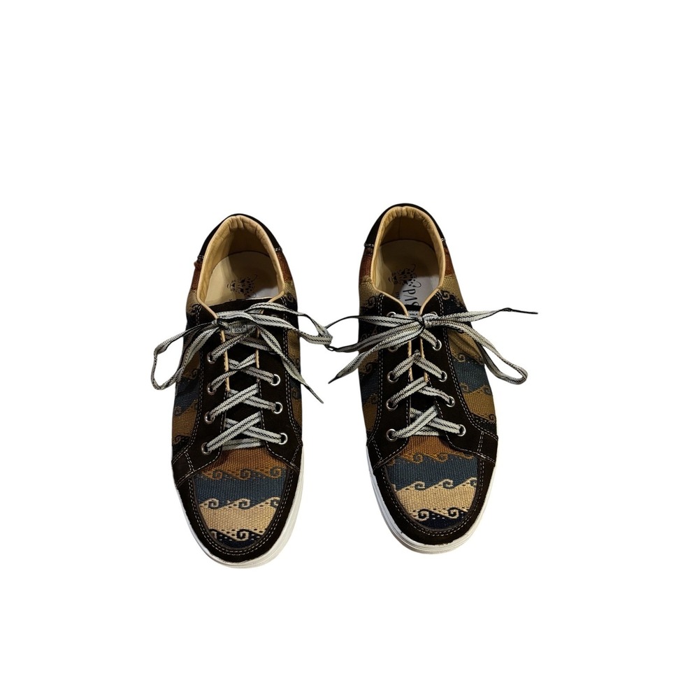 Passeri Womens Low Top Sneakers Woven Southwestern Pattern Brown Size 41
